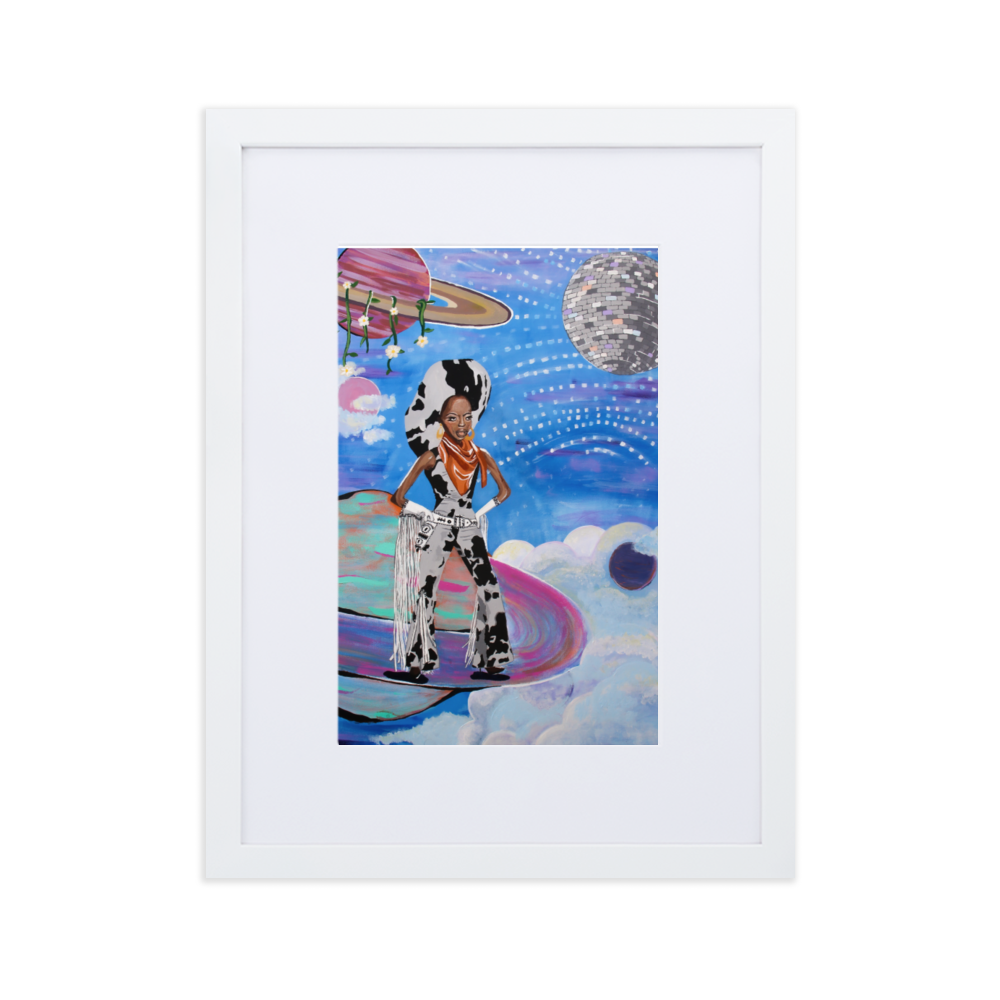 Diana Ross Space Cowgirl Framed Print with Matting