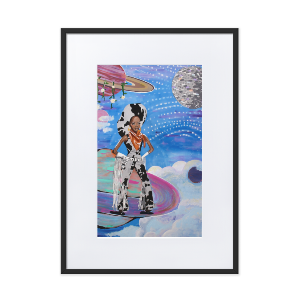 Diana Ross Space Cowgirl Framed Print with Matting