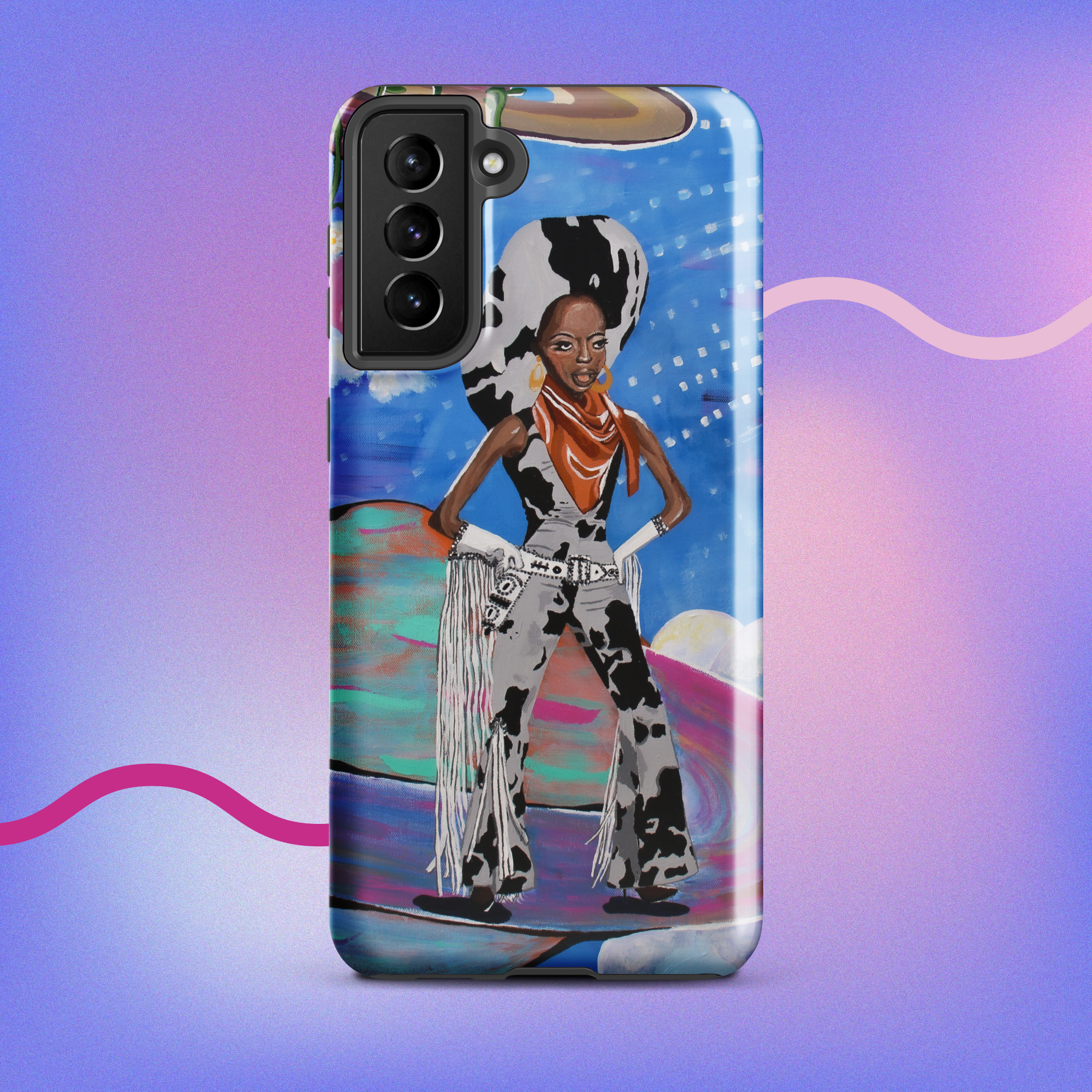 Diana Ross Space Cowgirl Impact-Resistant Samsung Phone Case