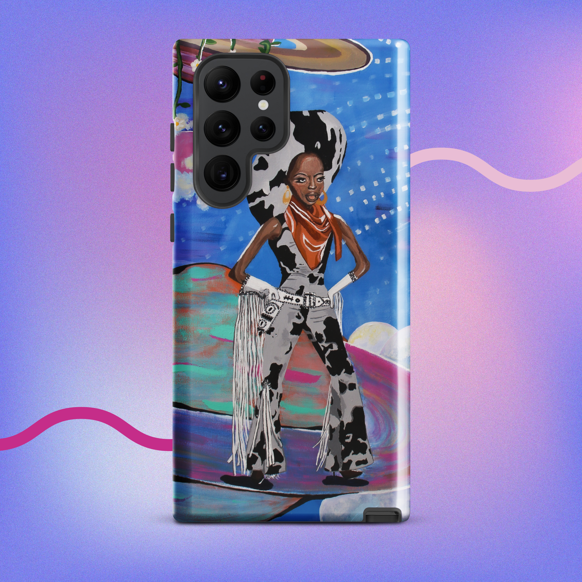 Diana Ross Space Cowgirl Impact-Resistant Samsung Phone Case