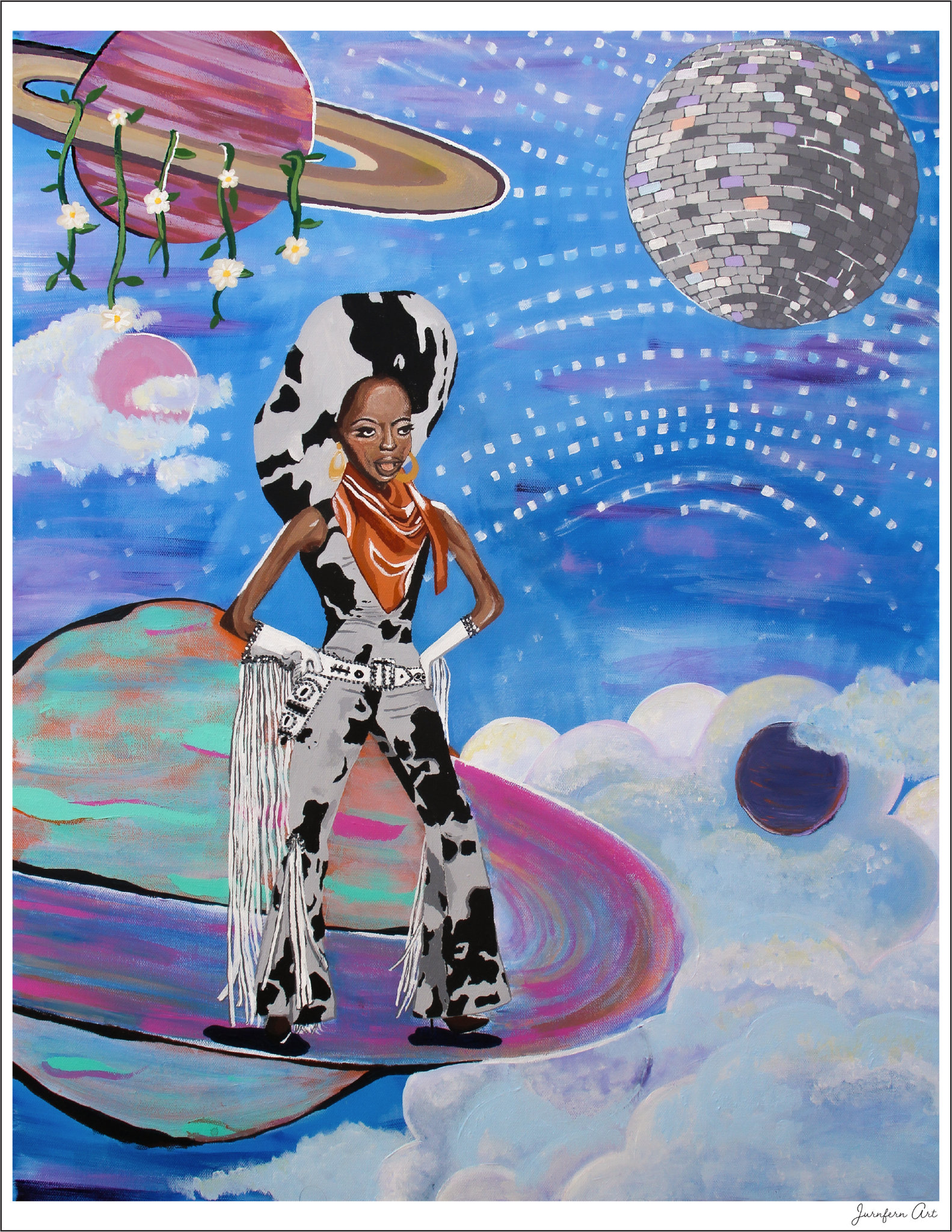 Diana Ross Space Cowgirl Illustration Print