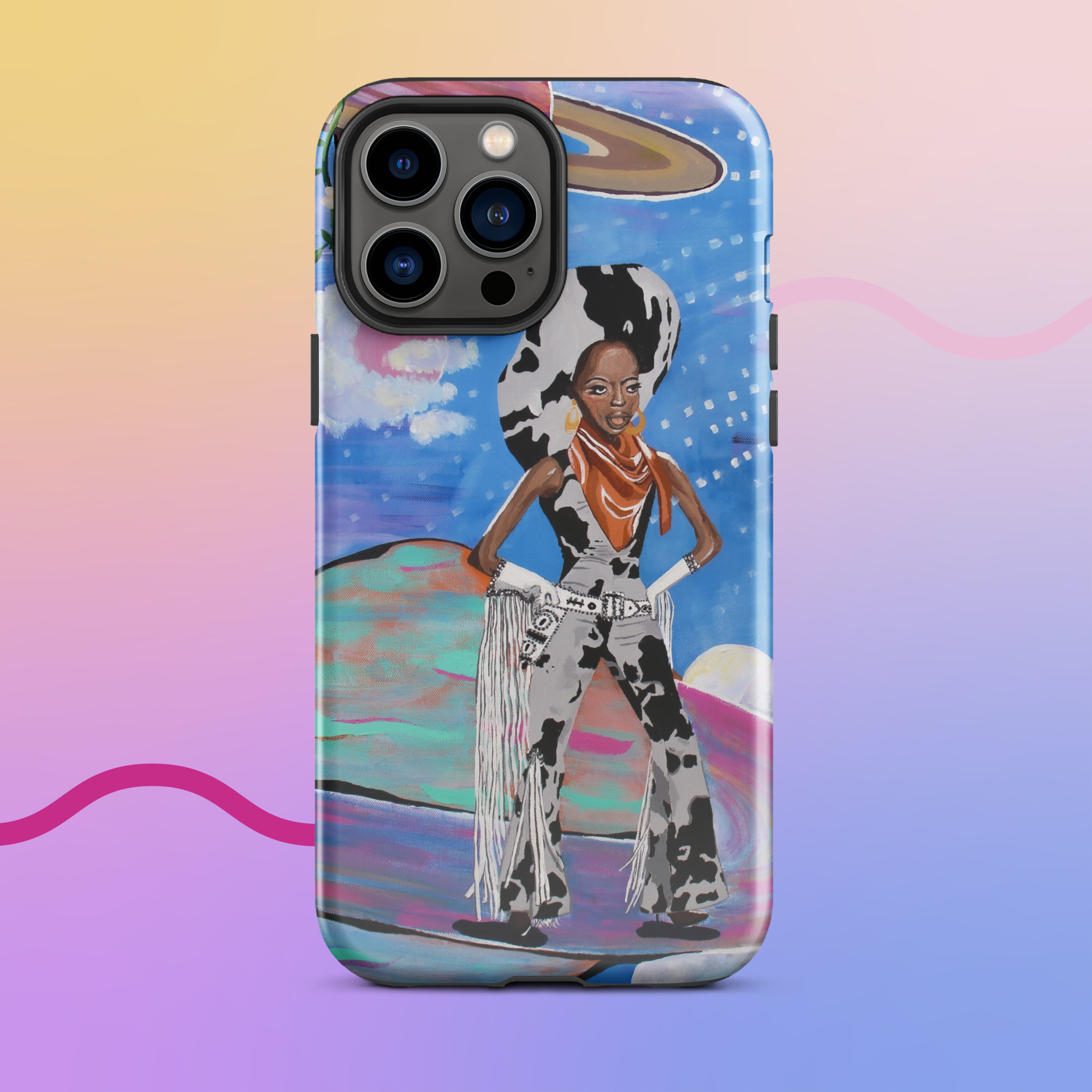 Diana Ross Space Cowgirl Impact-Resistant iPhone Case