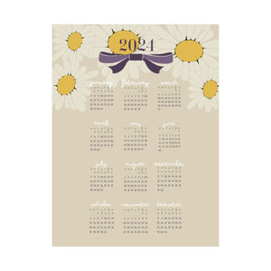 The 2024 Daisy & Bows Calendar Poster