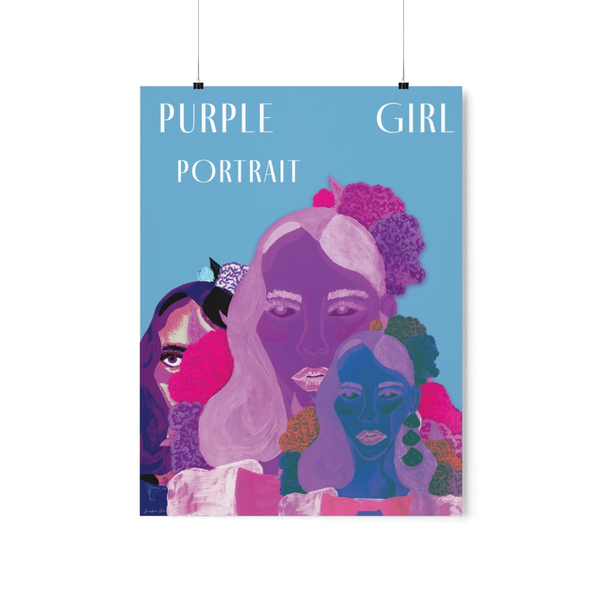 Archival Posters: The Purple Girl Portrait - Pop Art Version