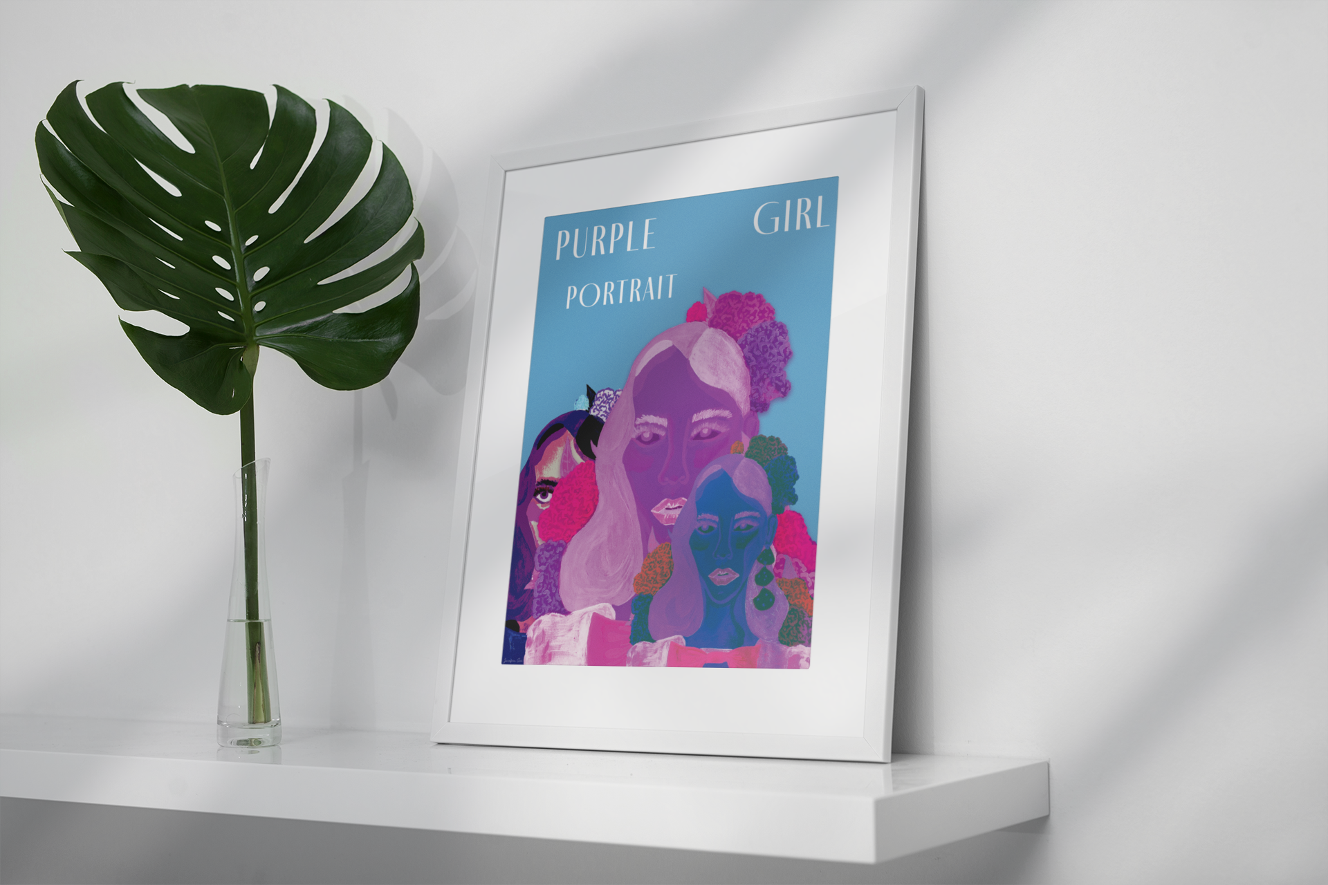 Archival Posters: The Purple Girl Portrait - Pop Art Version