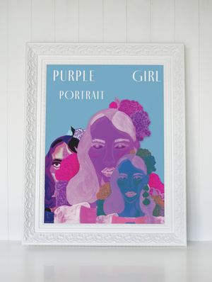 Archival Posters: The Purple Girl Portrait - Pop Art Version