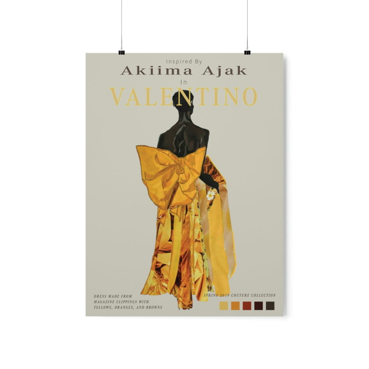 Archival Posters: The Akiima Ajak Valentino Collage Dress Matte Fashion Poster - Cut-Out Version