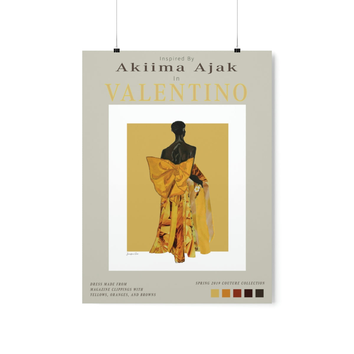 Archival Posters: The Akiima Ajak Valentino Collage Dress Matte Fashion Poster